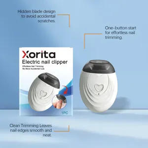 Electric nail clipper with hidden blade design, one-button start for smooth and safe trimming.