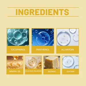 Fussflegepflaster natürliche Inhaltsstoffe Detailgrafik mit Tocopherol, Glycerin und Bienenwachs.