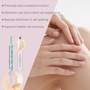 Gedetailleerd overzicht van de Nymixa nagelverzorgingsstift met voedende formule en handig design.