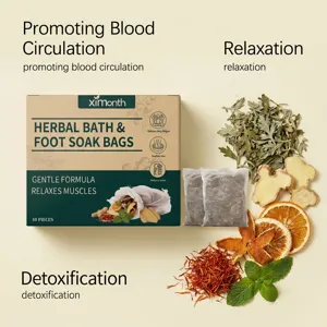 XIMONTH kruidenvoetenbad detailweergave met natuurlijke ingrediënten voor ontspanning.