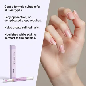 Stylo huile pour cuticules Nymixa nourrit les ongles, application facile pour les soins.