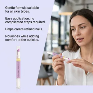 Nourishing cuticle oil pen for nail care, portable moisturizing pen with pusher design.