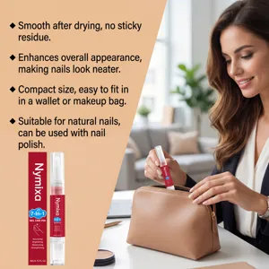 Gedetailleerd overzicht van de 7-in-1 nagelverzorgingspen, compact formaat voor tas.