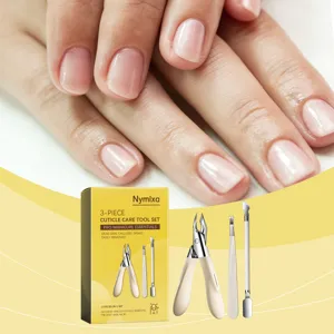 Nymixa 3-Piece Nail Care Tool Set Stainless Steel Cuticle Nipper Pusher Professional Manicure Grooming Tools Kit For Daily Use
