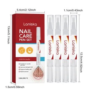 Σετ στυλό φροντίδας νυχιών LANISKA 12ml με 4 τεμάχια για υγιή νύχια και καθημερινή ενυδάτωση.