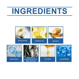 Detailed ingredient breakdown chart displaying active skincare components for nail treatment.
