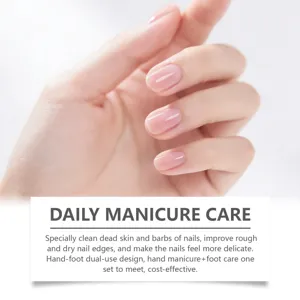 Detail view of nail cuticle care showing clean smooth edges and delicate hand skin health.
