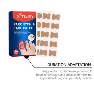 Detailed view of paronychia care patches with nighttime use design for daily comfort.