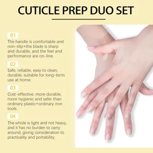 Detail view of manicured hands showcasing professional cuticle care features and clean nails.