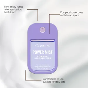 OceAura spray igienizzante mani idratante, pratico formato tascabile da 45ml per cura pulita.