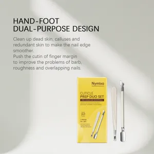 Professional cuticle prep duo set designed for dead skin removal and nail edge care.