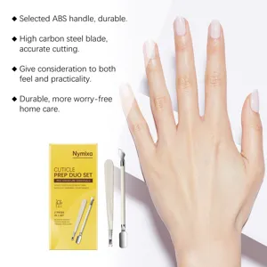 Nymixa cuticle prep duo set professional manicure tool with ABS handle and steel blade.