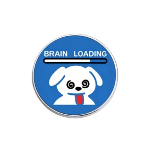 Joli chien étourdi émail métal épinglette broche drôle badge sac à dos accessoire