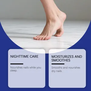 Nail care patch detail view showing nighttime moisturizing and smoothing for healthy nails.