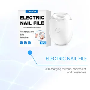 Xorita electric nail file for safe and portable daily trimming, rechargeable device with box.