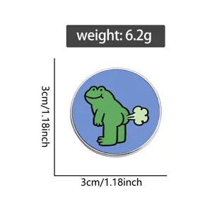 Lustiger Cartoon Frosch Metall Brosche Anstecknadel fuer Rucksack Kleidung 3cm 6.2g