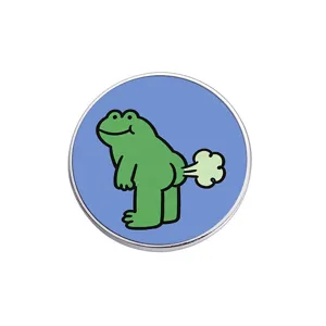 Lustiger Cartoon Frosch Metall Broche Abzeichen, humorvolles Accessoire für Rucksack Kleidung