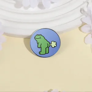 Lustige Cartoon frecher Frosch Metall Brosche Abzeichen für Rucksack und Kleidung Deko