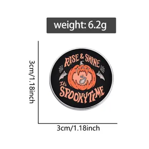 Halloween pumpkin metal brooch pin, spooky gothic theme badge, size 3cm weight 6.2g accessory