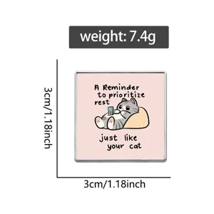 Niedlicher Cartoon Katze Emaillierten Anstecknadel, Motivierende Ruhe Abzeichen, Metall.