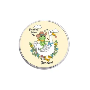 Rétro mignonne broche en métal grenouille et oie blanche, joli badge décoratif pour sacs.
