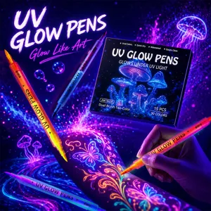 UV glow body paint pens dual tip neon markers for party makeup and glowing art creation 15pcs