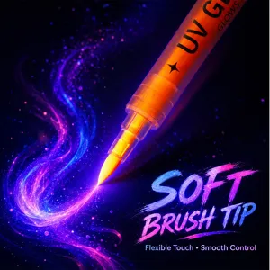 Dual-head UV body paint pen, glowing neon makeup marker for party and festival body art.