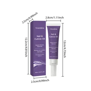 VIARELINE nail & cuticle oil pen detail view showing dimensions and 15ml capacity.