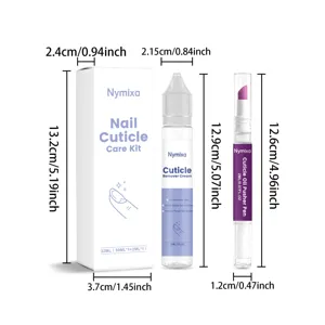 Nymixa nail cuticle care kit with remover cream and oil pen for gentle nail care routine.