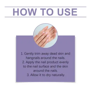 Cuticle oil pen usage guide detail graphic showing step by step nail care instructions.