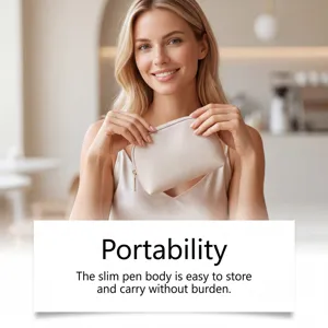 Portable mini cosmetic pouch and pen holder for daily travel and easy storage convenience.