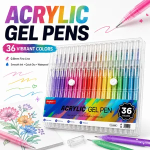 Set Polychroma Akrylika Gel Stylia Lepto Akro Adiavrochi Markerdoro Gia Techni Zografiki Graffiti Scholika Eidi