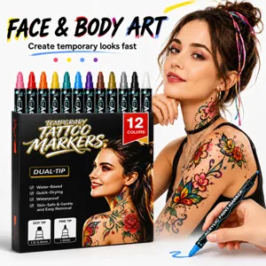 Professional Dual Tip Acrylic Paint Markers Waterproof Body Art Painting Pens For Fabric Graffiti And Temporary Tattoo Art