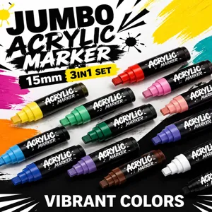 Σετ 12 ακρυλικών μαρκαδόρων jumbo με μύτη 15mm για ζωντανή τέχνη DIY και αφίσες.