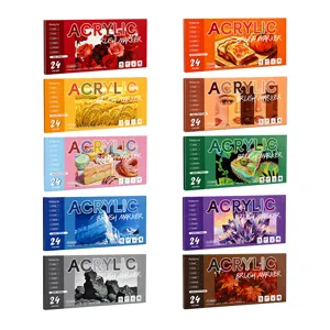 24 Farben Acryl Malstifte Marker Set für Stein Malerei Keramik Glas Holz Leinwand