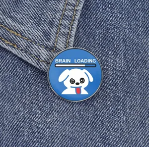 Drôle de chien étourdi broche en métal émail badge dessin animé pour sac à dos accessoires