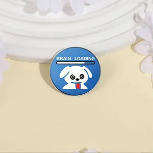 Drôle de chien étourdi badge en métal jolie broche dessin animé épingle pour sac à dos.