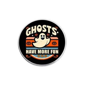 Ρετρό καρφίτσα φάντασμα Halloween με αστείο αγγλικό ρητό για μοναδικά αξεσουάρ πάρτι