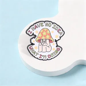Retro cartoon mushroom enamel pin cute funny English slogan badge fashion accessories
