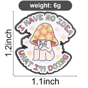 Vintage floral mushroom enamel pin funny quote cartoon brooch badge clothing accessory