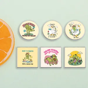 Broche en Alliage de Grenouille et d'Oie de Dessin Animé Vintage Émail Cuit Épinglette Badge Ornement pour Vêtements Sac à Dos Décor