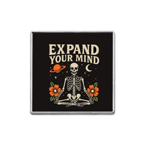 Spilla in metallo scheletro retrò americano, badge con fiori punk per decorare vestiti.