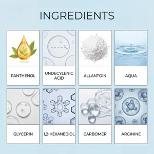 Detaillierte Inhaltsstoffübersicht für Nagepflegset mit Wirkstoffen wie Glycerin und Panthenol.