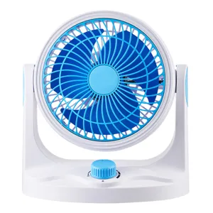 Mini Desk Air Circulator Fan Household Electric Fan 36dB Low Noise Rotating Table Fan Blue And White Cooling Fan
