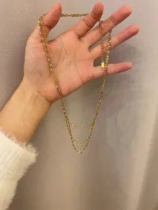 Collier multicouche doré chaîne ondulée délicate bijoux de clavicule pour femmes élégants