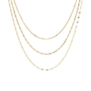 Collier multi-rangs doré pour femme, chaîne de clavicule élégante et tendance chic.