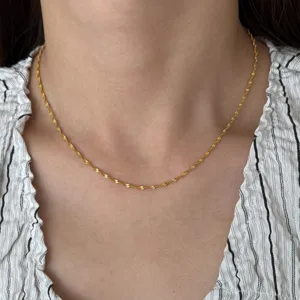 Gold twisted chain necklace stainless steel 18k gold plated dainty jewelry for women