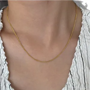 Stainless steel 18K gold plated thin chain necklace elegant women jewelry minimalist design