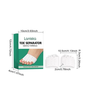 Separatore per dita in silicone Laniska per la cura quotidiana dei piedi con fori.