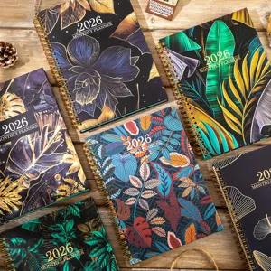 2026 monthly planner botanical floral spiral notebook daily organizer for office and school